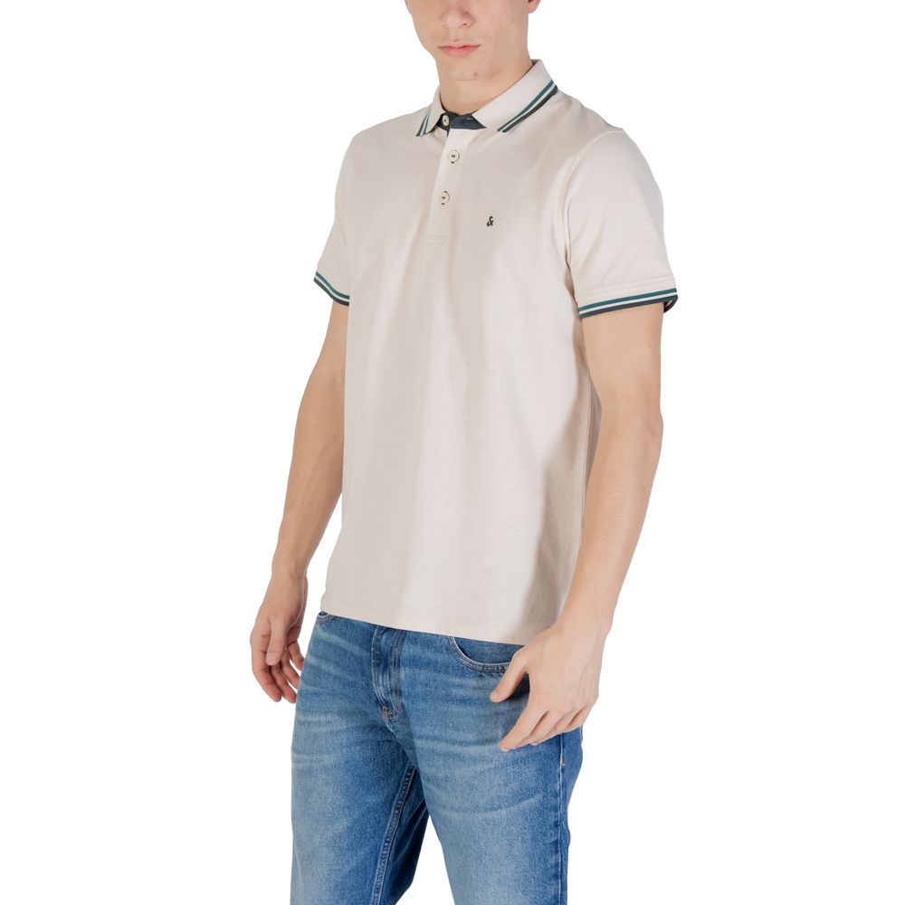 Jack Jones Beige Cotton Polo Shirt - JJEPAULOS