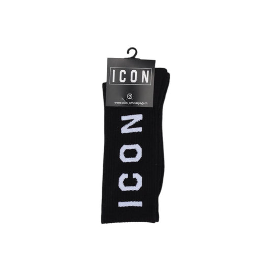 Icon Black Cotton Sock - Stylish Comfort for Every Occasion