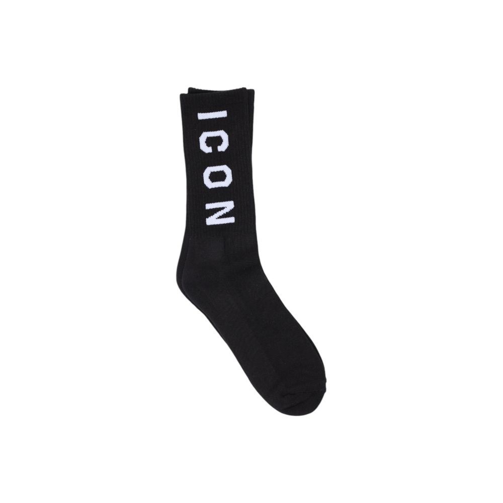 Icon Black Cotton Sock - Stylish Comfort for Every Occasion