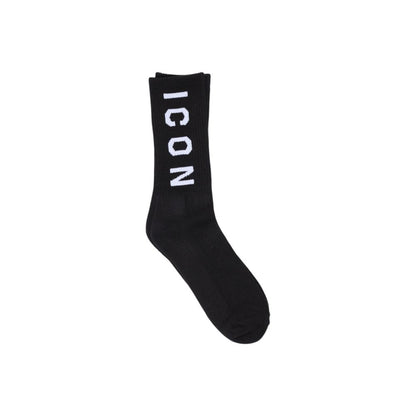 Icon Black Cotton Sock - Stylish Comfort for Every Occasion