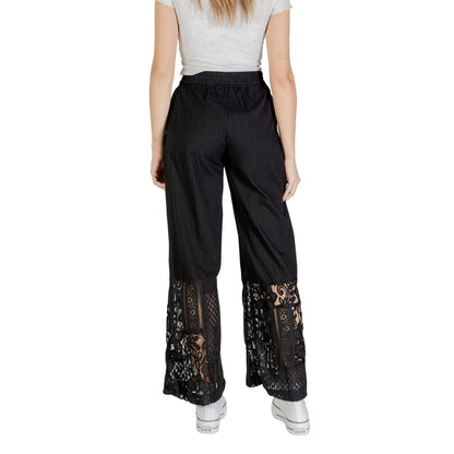 ICHI IHMARILA PA 20122862 Black Cotton Palazzo Pants