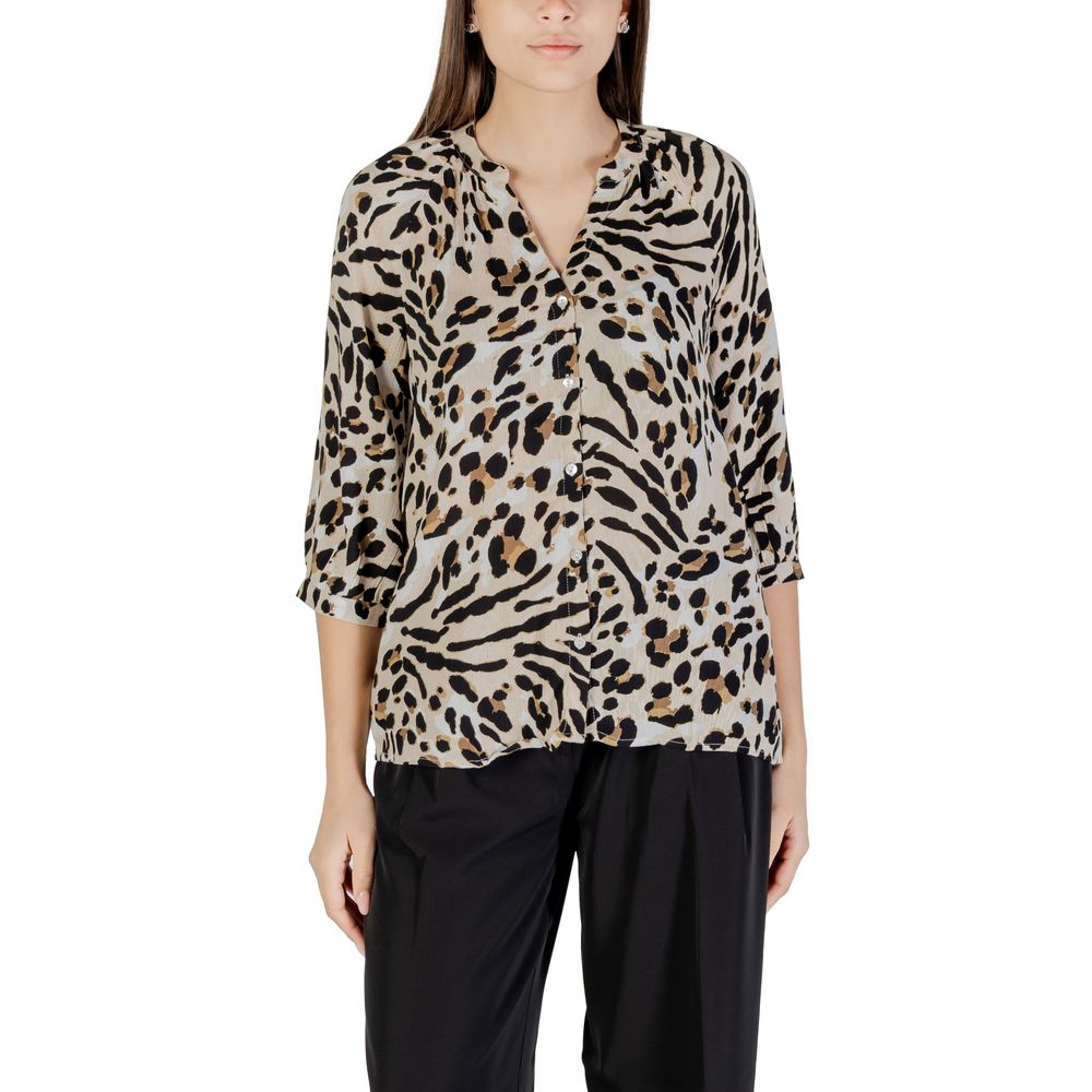 ICHI IHMARRAKECH AOP Beige Viscose Shirt