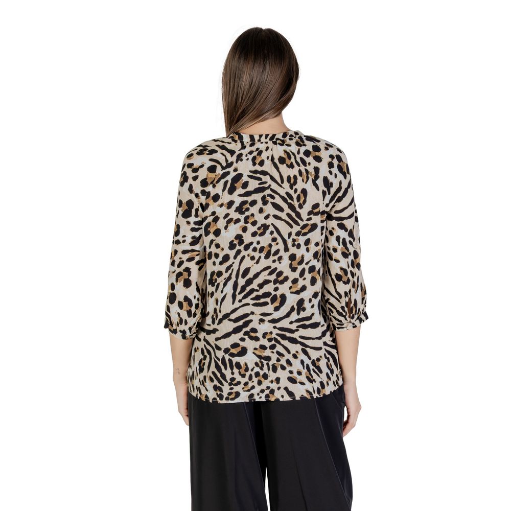 ICHI IHMARRAKECH AOP Beige Viscose Shirt