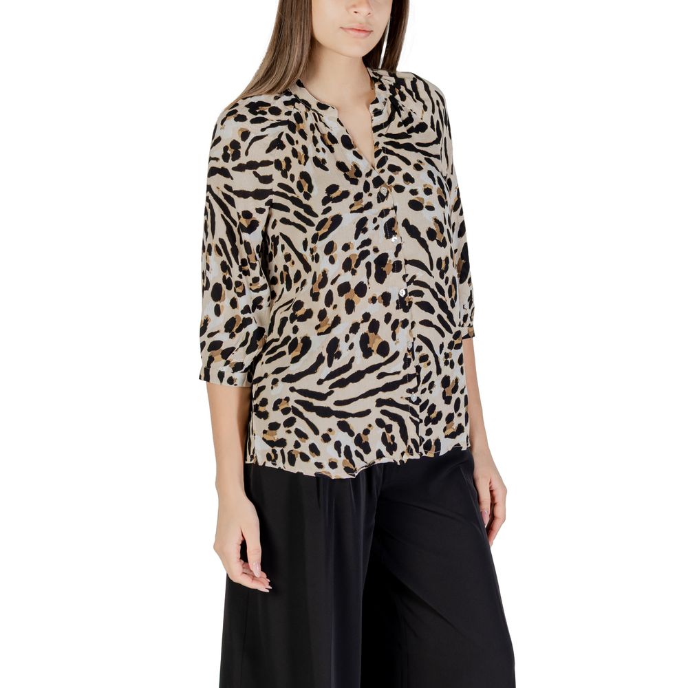 ICHI IHMARRAKECH AOP Beige Viscose Shirt