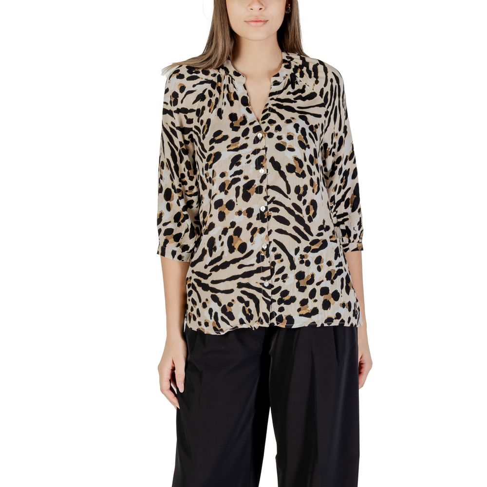 ICHI IHMARRAKECH AOP Beige Viscose Shirt