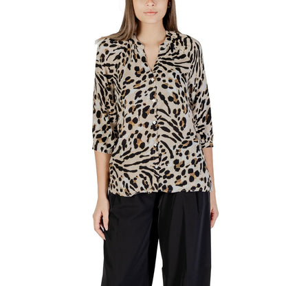 ICHI IHMARRAKECH AOP Beige Viscose Shirt