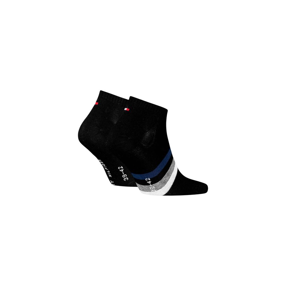 Tommy Hilfiger Black Cotton Sock - SNEAKER 2P HILFIGER TAB