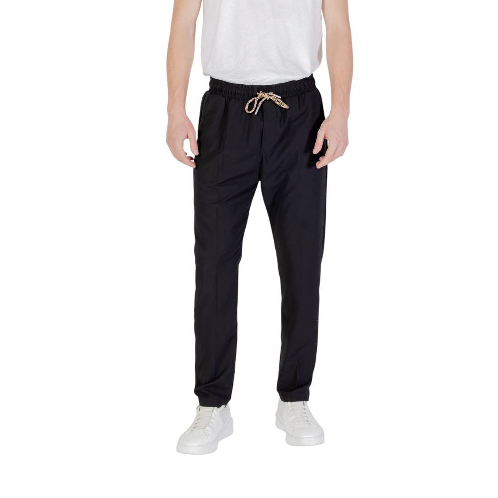 Gianni Lupo Black Polyester Pant – Men's Low Crotch Trousers