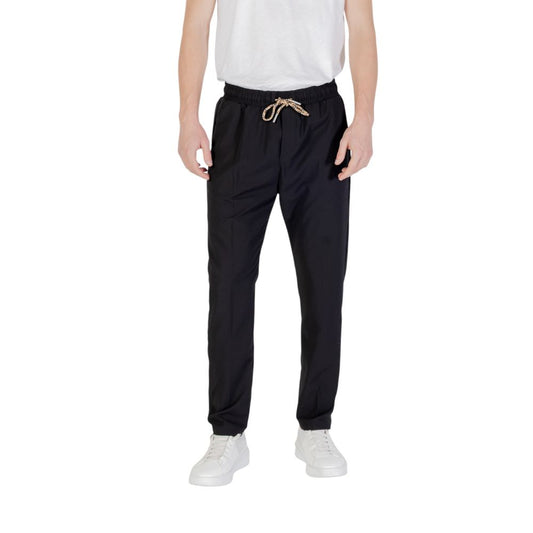 Gianni Lupo Black Polyester Pant – Men's Low Crotch Trousers