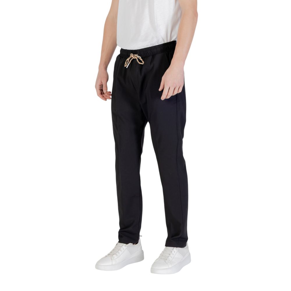Gianni Lupo Black Polyester Pant – Men's Low Crotch Trousers