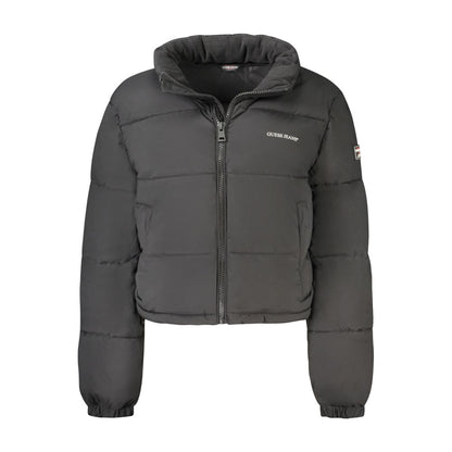 Guess Jeans Black Polyester Long Sleeve Jacket