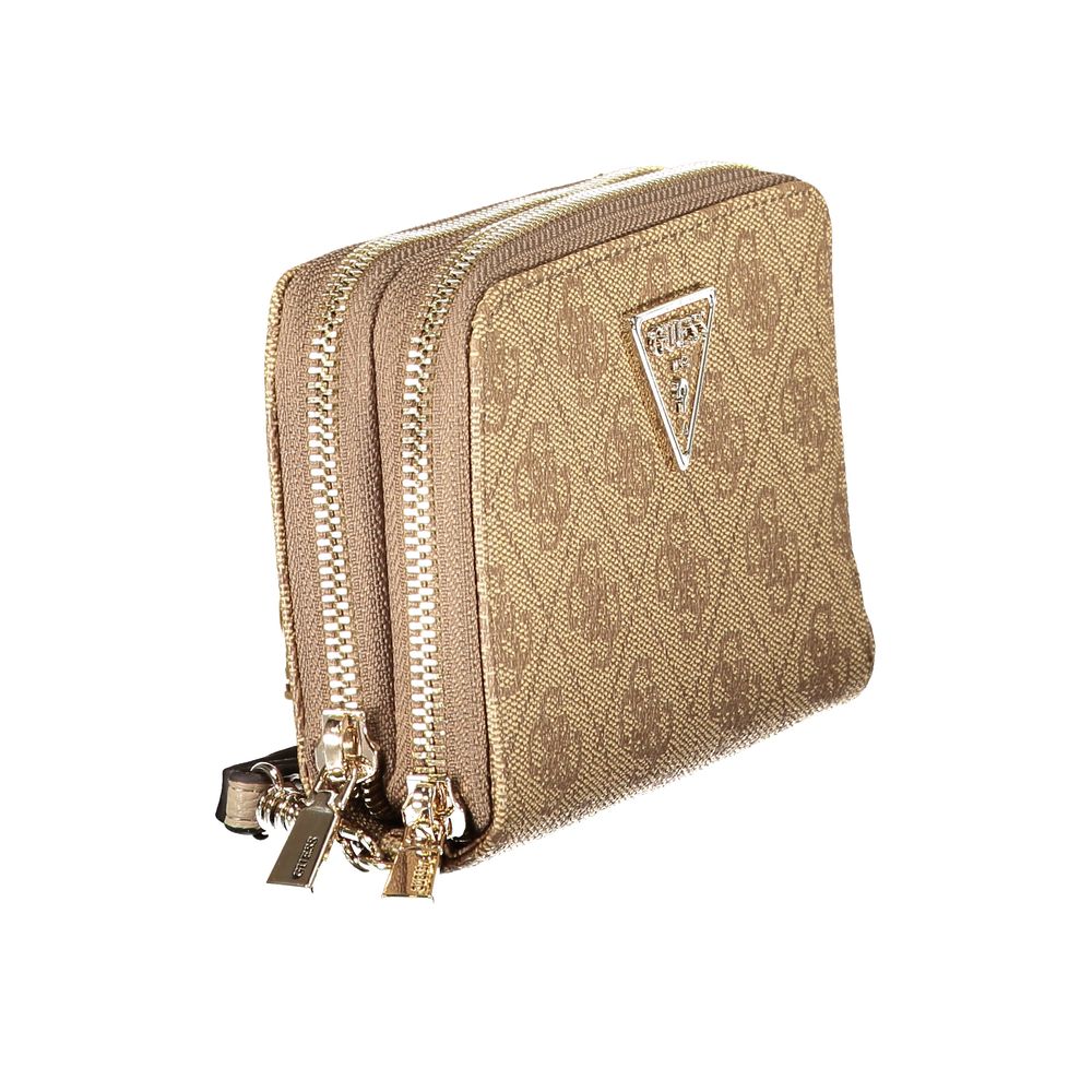 Guess Jeans Laurel II SLG Double Wallet - Beige Polyethylene