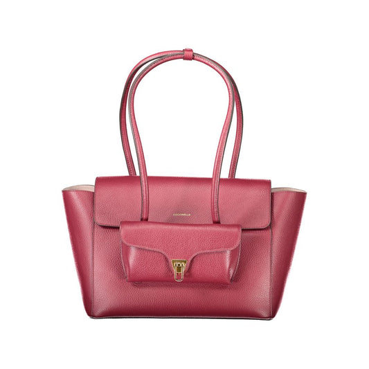 Coccinelle Red Leather Double Beat Bag