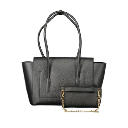 Coccinelle Black Leather Women Handbag - Double Beat Bag