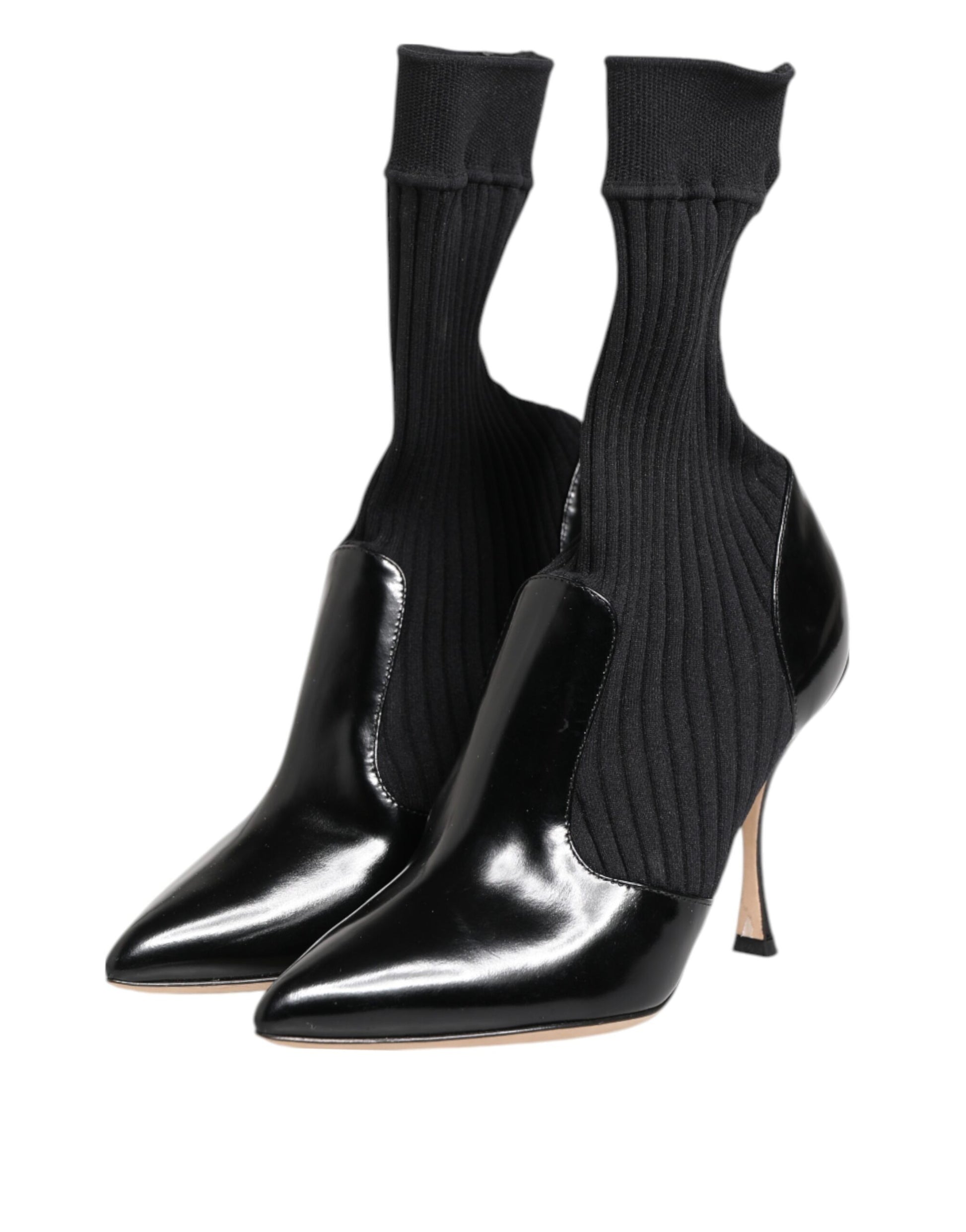 Dolce & Gabbana Black Stretch Stilettos Booties