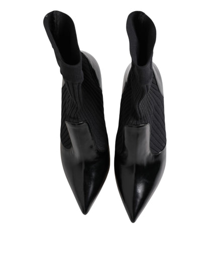 Dolce & Gabbana Black Stretch Stilettos Booties