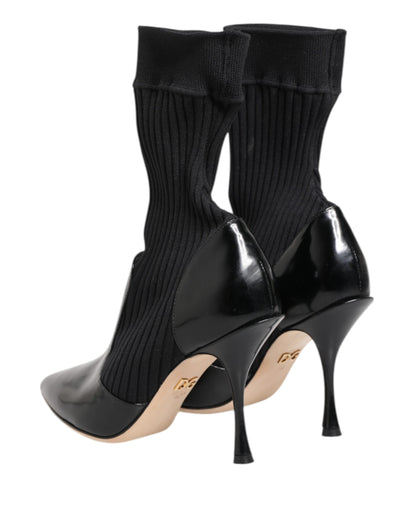 Dolce & Gabbana Black Stretch Stilettos Booties