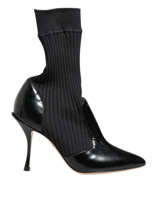 Dolce & Gabbana Black Stretch Stilettos Booties