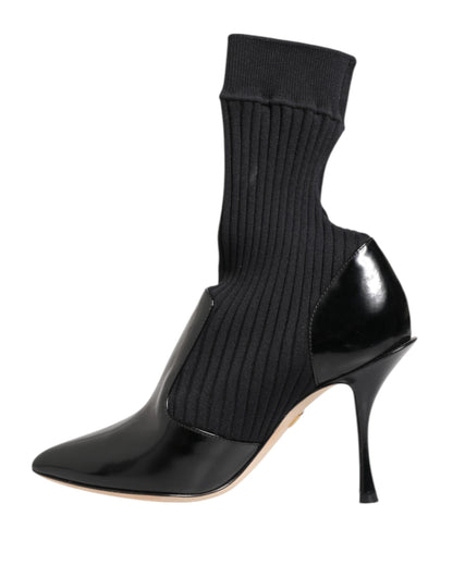 Dolce & Gabbana Black Stretch Stilettos Booties