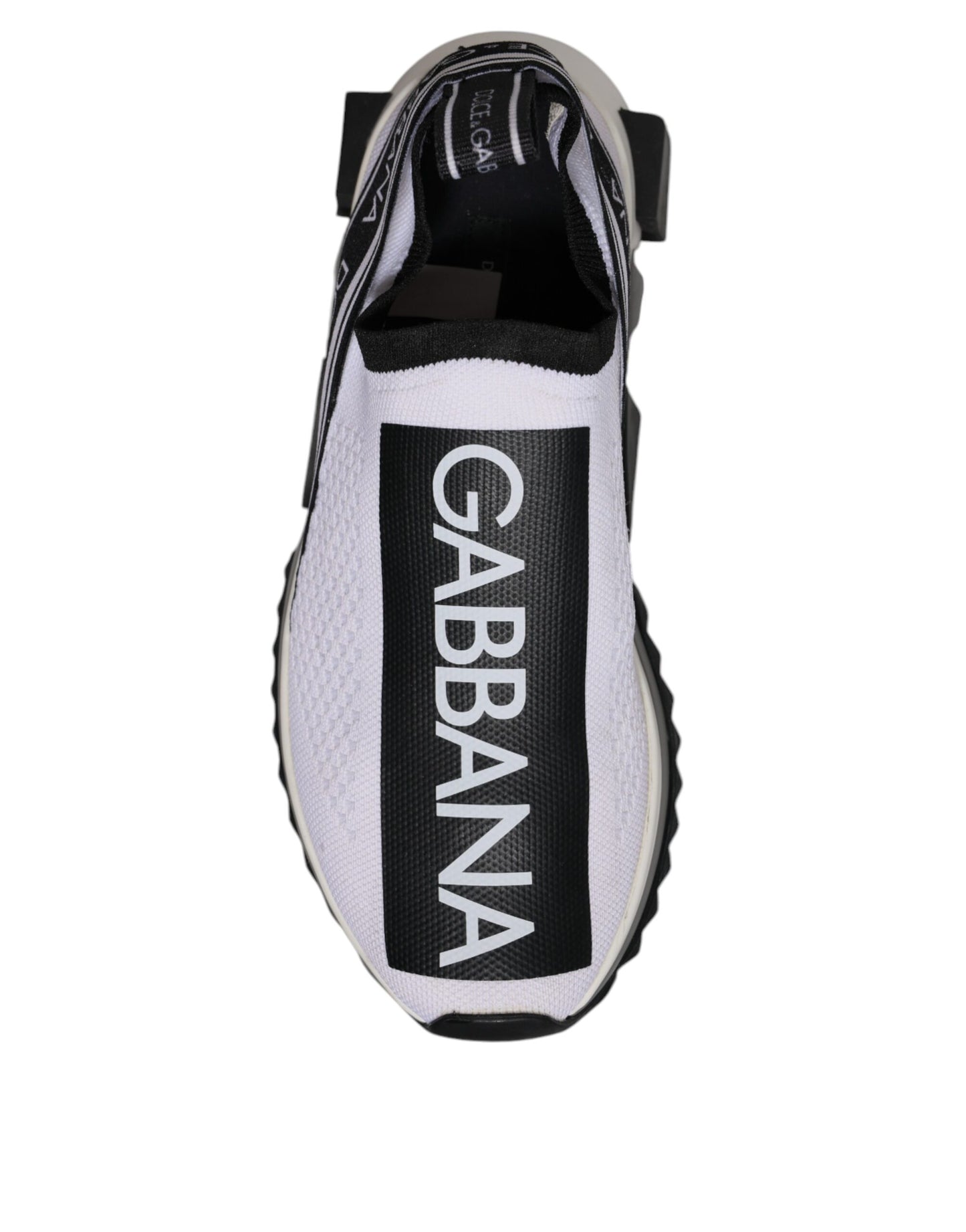 Dolce & Gabbana Black and White Sorrento Slip-On Sneakers