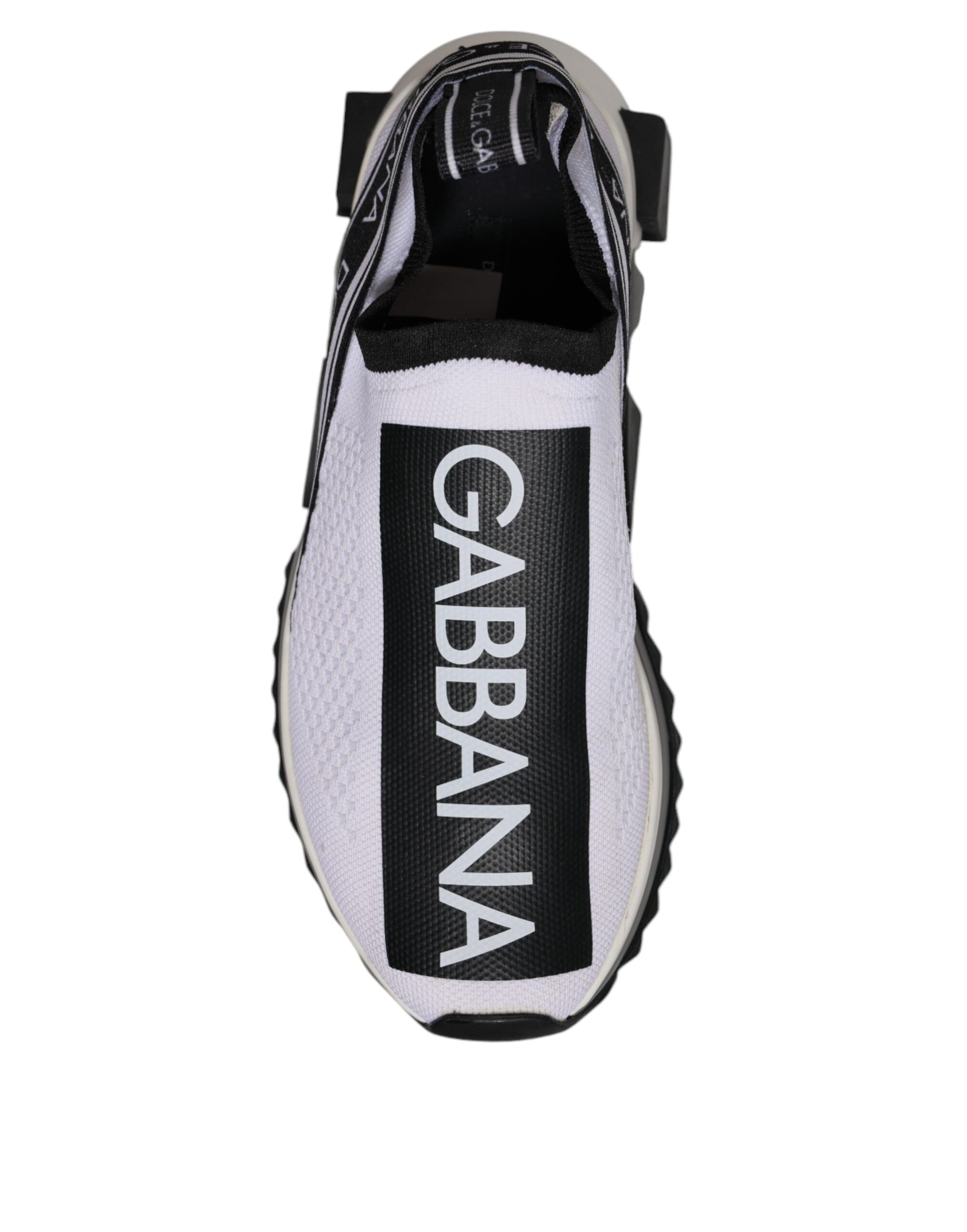 Dolce & Gabbana Black and White Sorrento Slip-On Sneakers