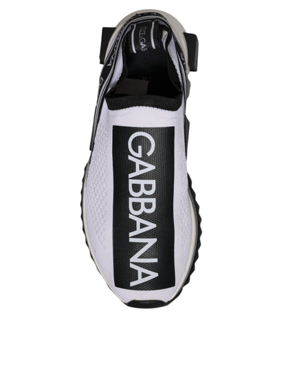 Dolce & Gabbana Black and White Sorrento Slip-On Sneakers