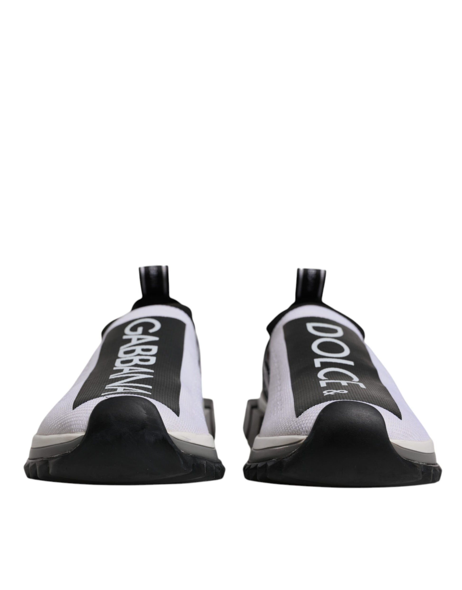 Dolce & Gabbana Black and White Sorrento Slip-On Sneakers