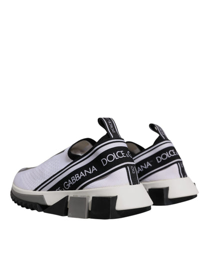 Dolce & Gabbana Black and White Sorrento Slip-On Sneakers