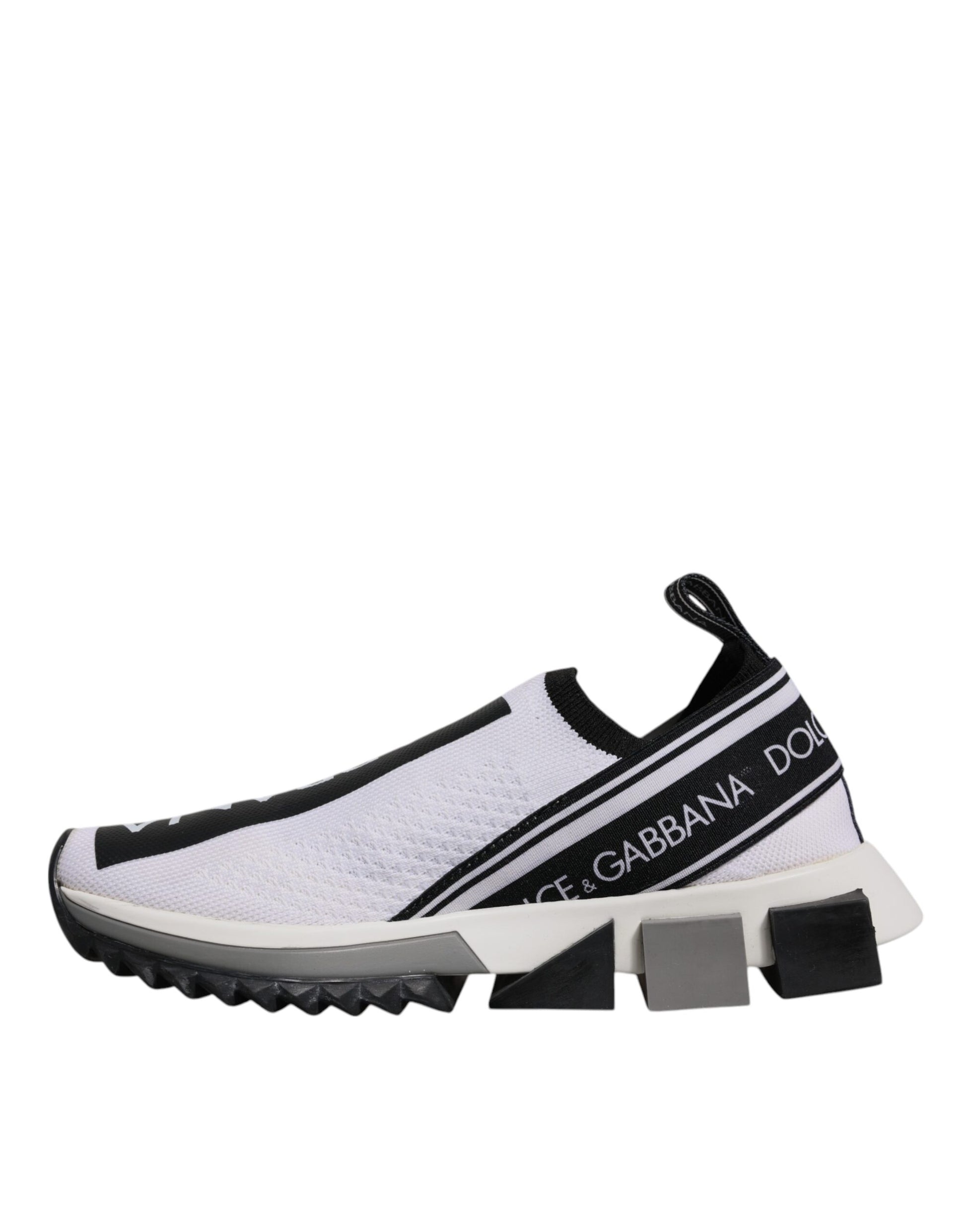 Dolce & Gabbana Black and White Sorrento Slip-On Sneakers