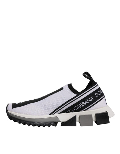 Dolce & Gabbana Black and White Sorrento Slip-On Sneakers