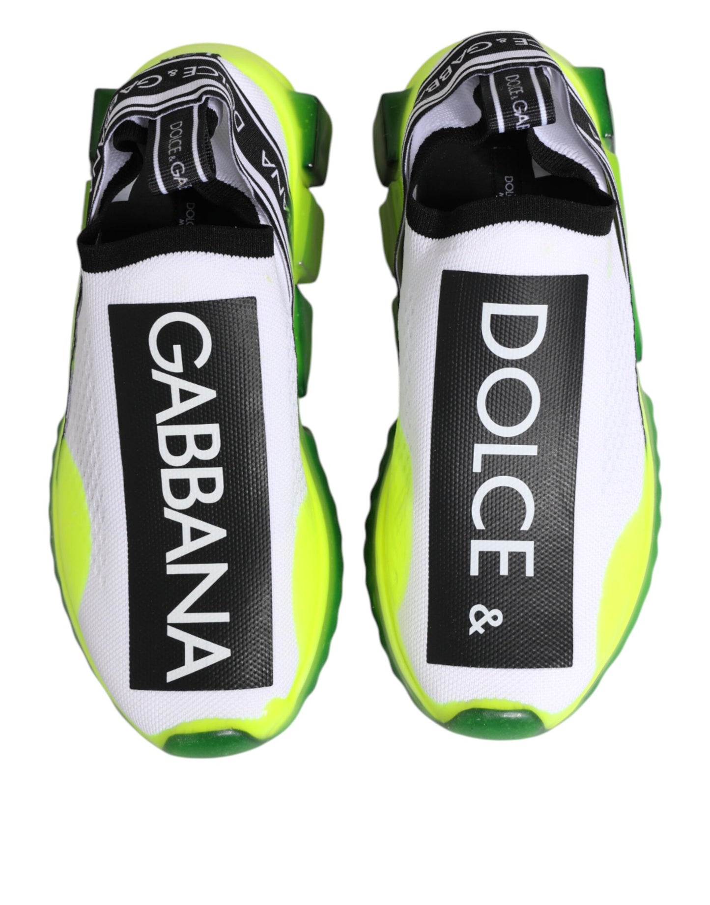 Dolce & Gabbana Black White Slip-On Sorrento Sneakers