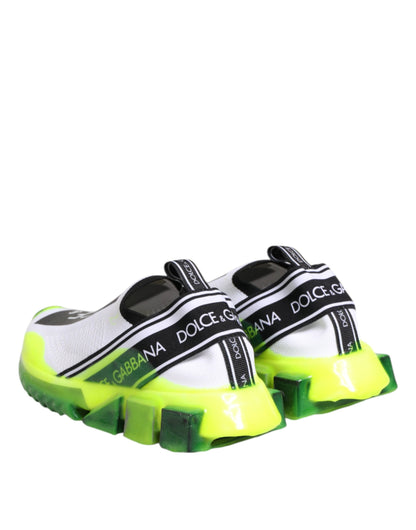 Dolce & Gabbana Black White Slip-On Sorrento Sneakers