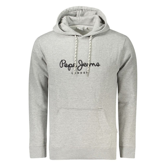 Pepe Jeans Grey Cotton Men Sweater - Macbeth Hooded Sweatshirt