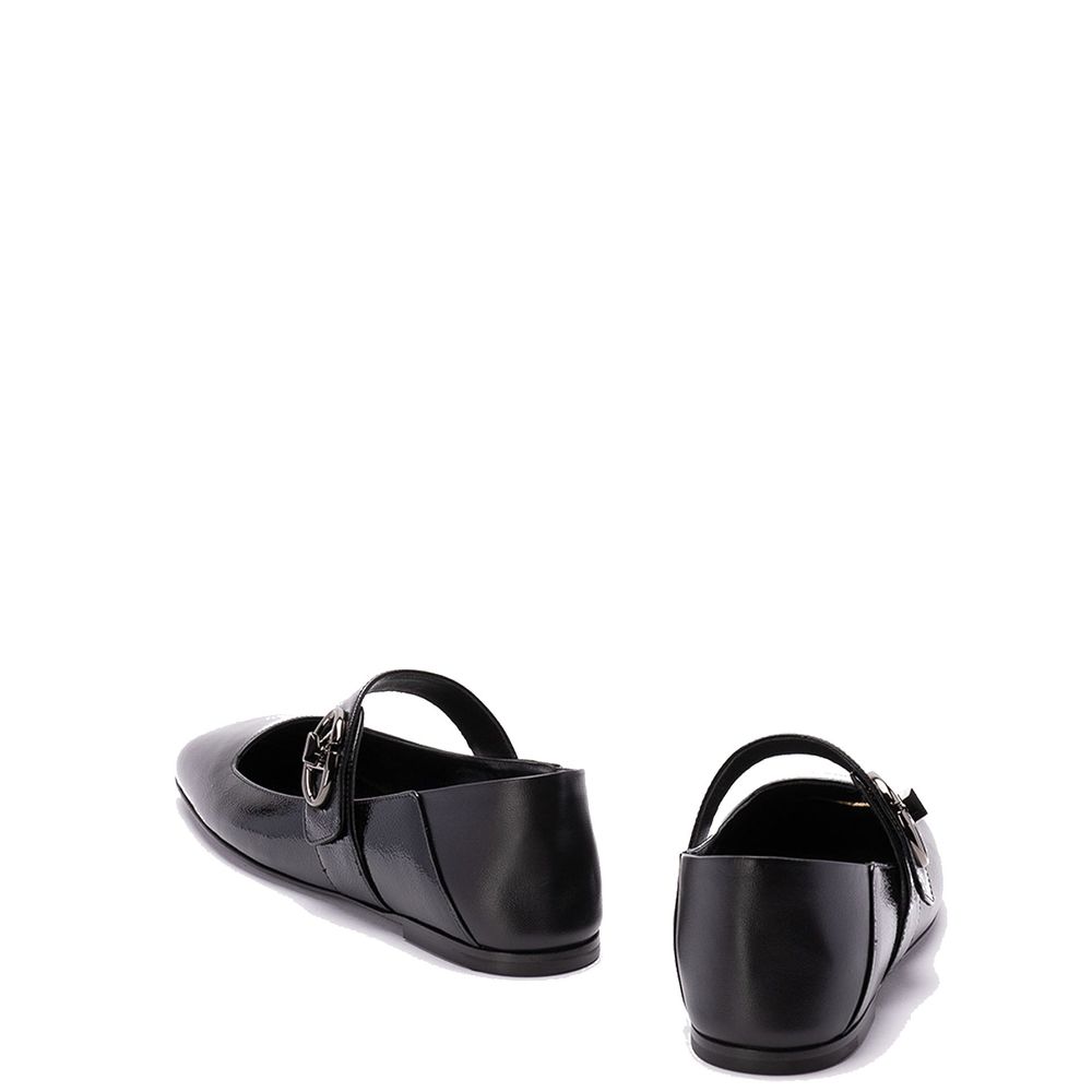 Valentino Garavani Leather Locker Ballerina Flats