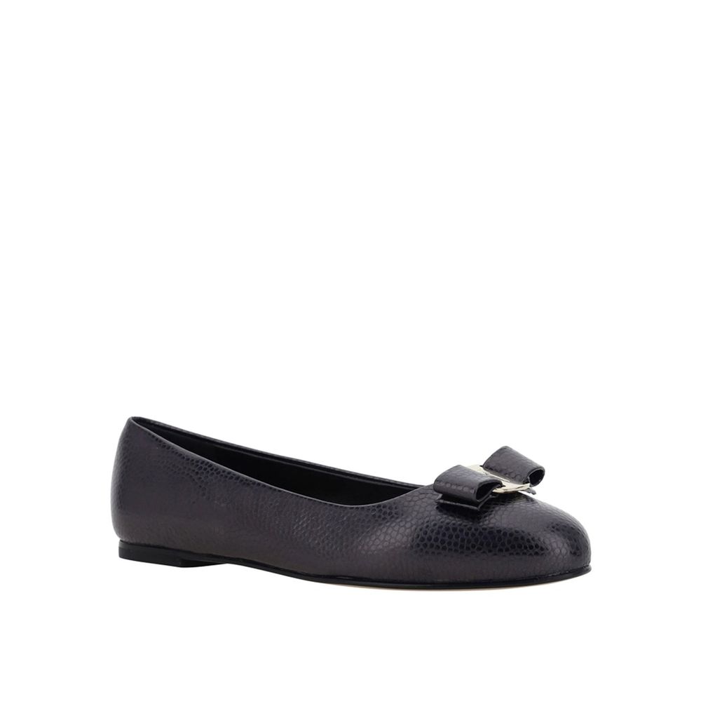 Salvatore Ferragamo Black Varina Ballerina Flats