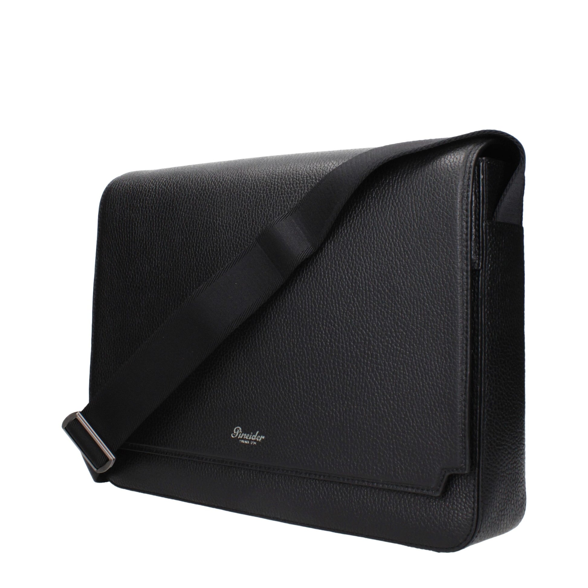 Pineider Black Leather Crossbody Bag