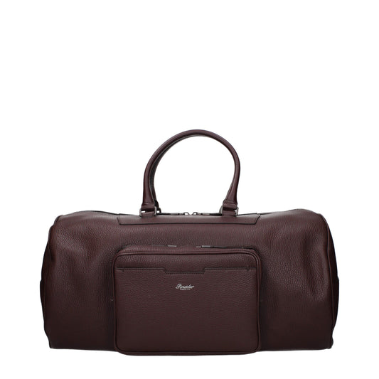 Pineider Brown Leather Luggage and Travel Bag