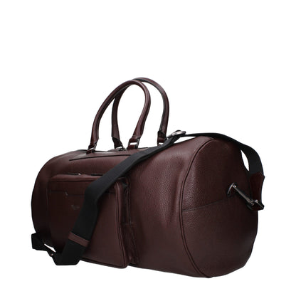 Pineider Brown Leather Luggage and Travel Bag