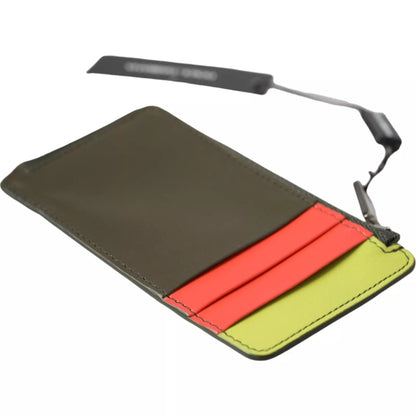 Dolce & Gabbana Multicolor Calfskin Leather Logo Card Holder Wallet