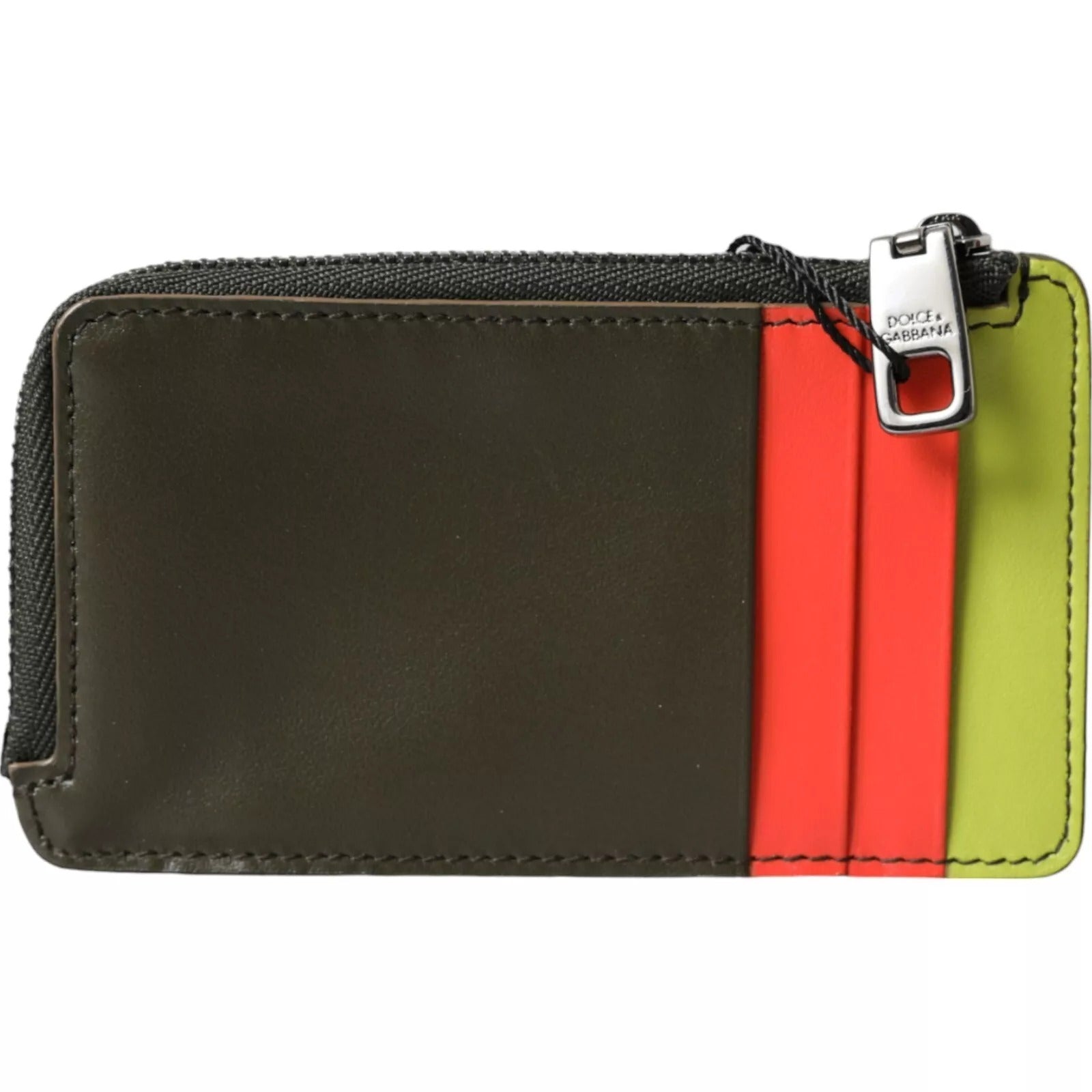 Dolce & Gabbana Multicolor Calfskin Leather Logo Card Holder Wallet