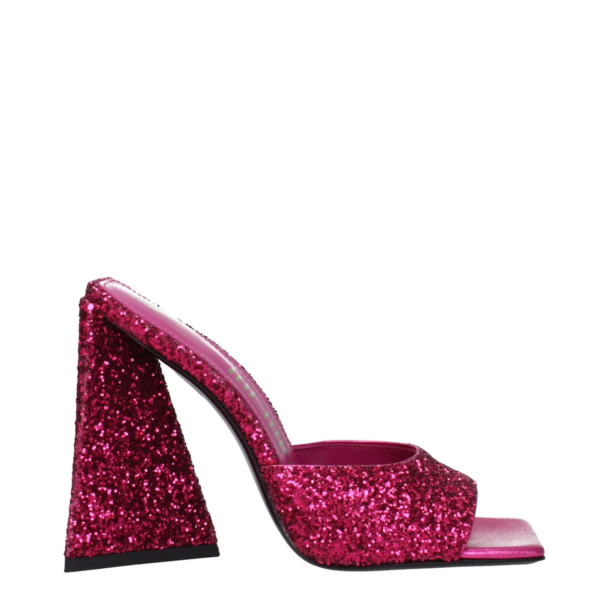 The Attico Pink Plastic Platforms - Glitter Fuchsia Sandals