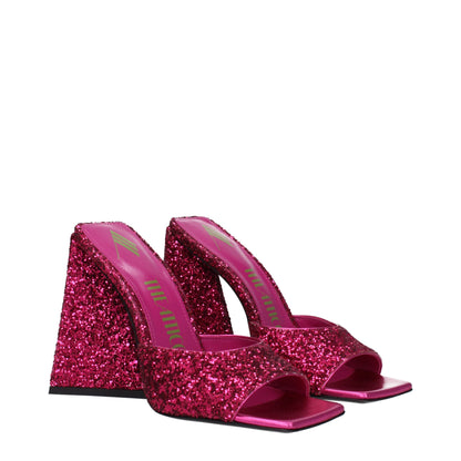 The Attico Pink Plastic Platforms - Glitter Fuchsia Sandals