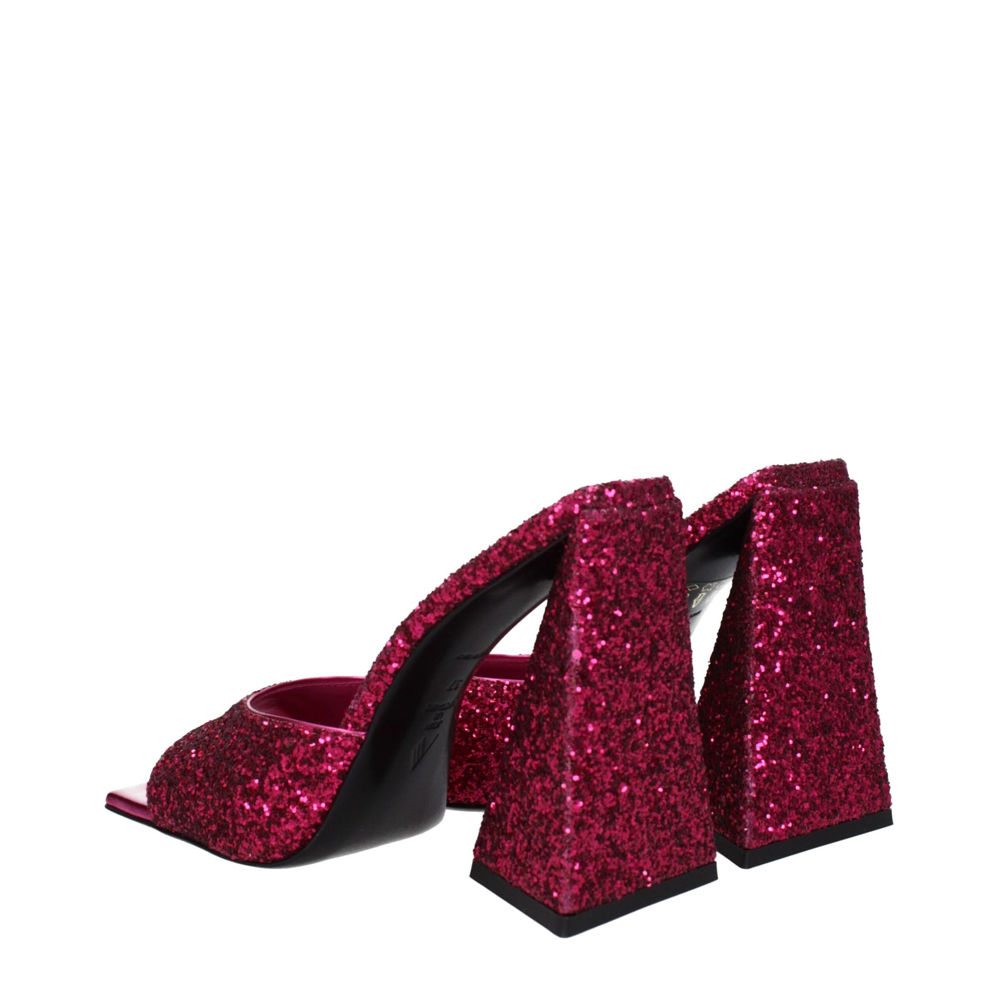 The Attico Pink Plastic Platforms - Glitter Fuchsia Sandals