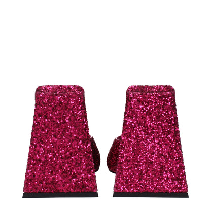 The Attico Pink Plastic Platforms - Glitter Fuchsia Sandals