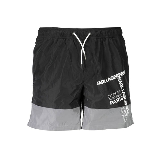Karl Lagerfeld Black Polyester Swimwear - Medium Sea Boxer