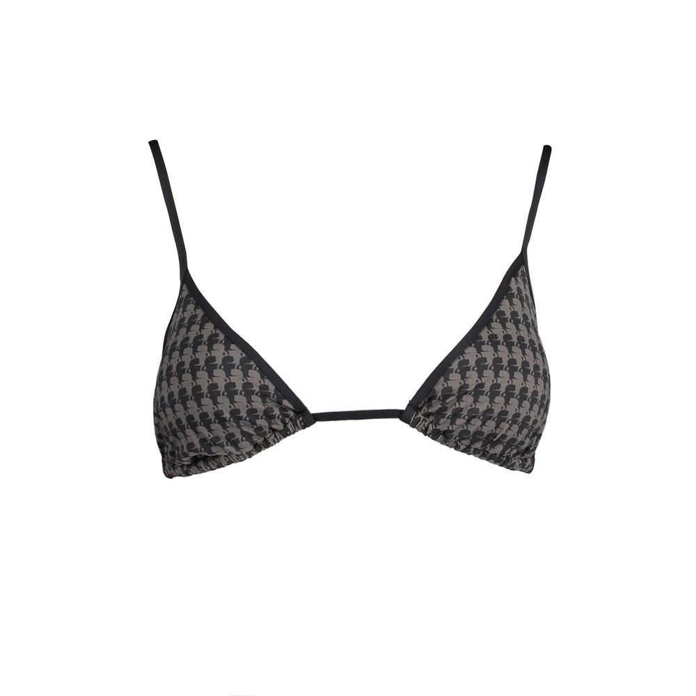 Karl Lagerfeld Black Elastane Triangle Swimsuit