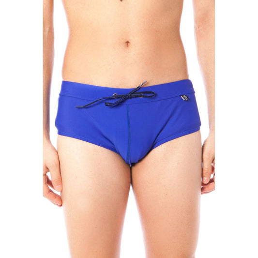 Datch Blue Elastane Swimwear - SEA BRIEFS with Laces and Logo