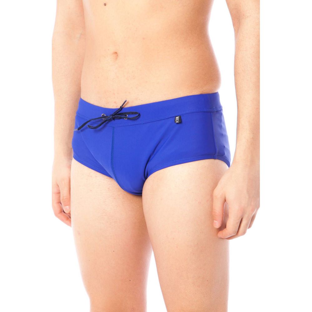Datch Blue Elastane Swimwear - SEA BRIEFS with Laces and Logo