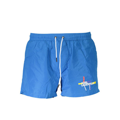 Karl Lagerfeld Blue Polyester Swimwear for Effortless Elegance