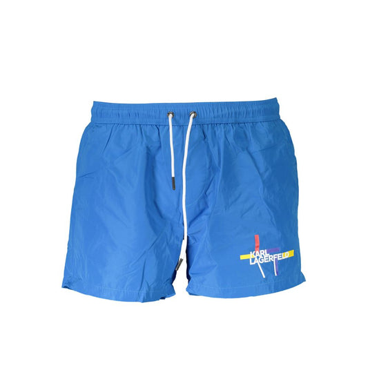 Karl Lagerfeld Blue Polyester Swimwear for Effortless Elegance